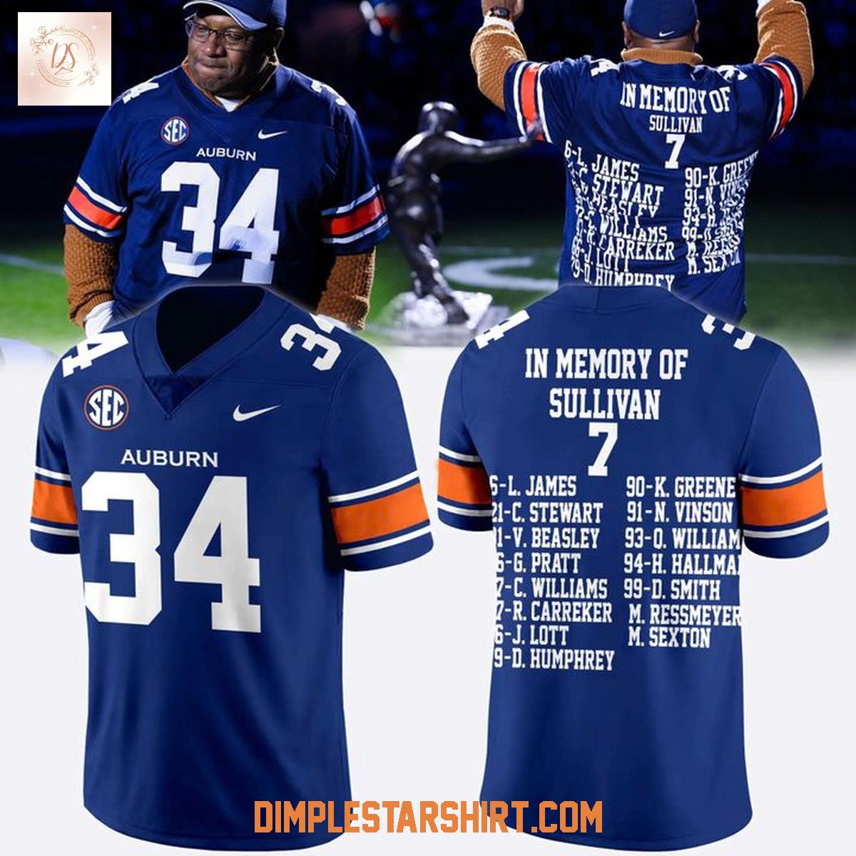 Bo Jackson Auburn Football In Memory Of Sullivan 7 Football Jersey Bo Jackson Auburn Football In Memory Of Sullivan 7 Football Jersey