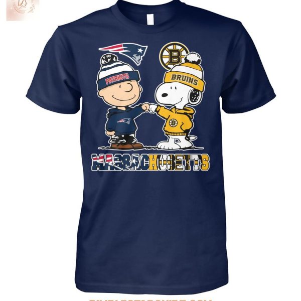 Boston Bruins And New England Patriots x Snoopy Christmas T Shirt