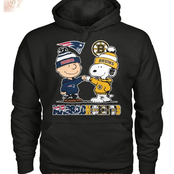 Boston Bruins And New England Patriots x Snoopy Christmas T Shirt