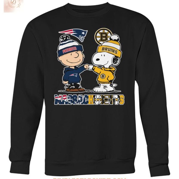 Boston Bruins And New England Patriots x Snoopy Christmas T Shirt