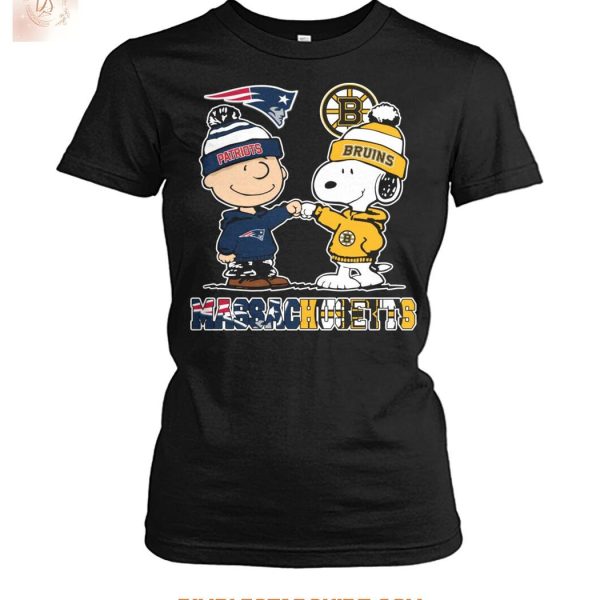 Boston Bruins And New England Patriots x Snoopy Christmas T Shirt