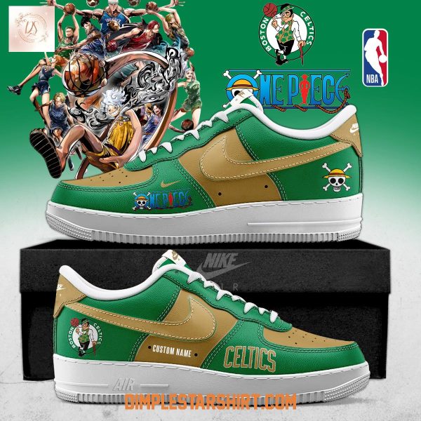 Boston Celtics x One Piece Air Force 1 Shoes