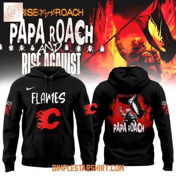Calgary Flames x Papa Roach Rise Of The Roach Tour 2025 Hoodie Shirt
