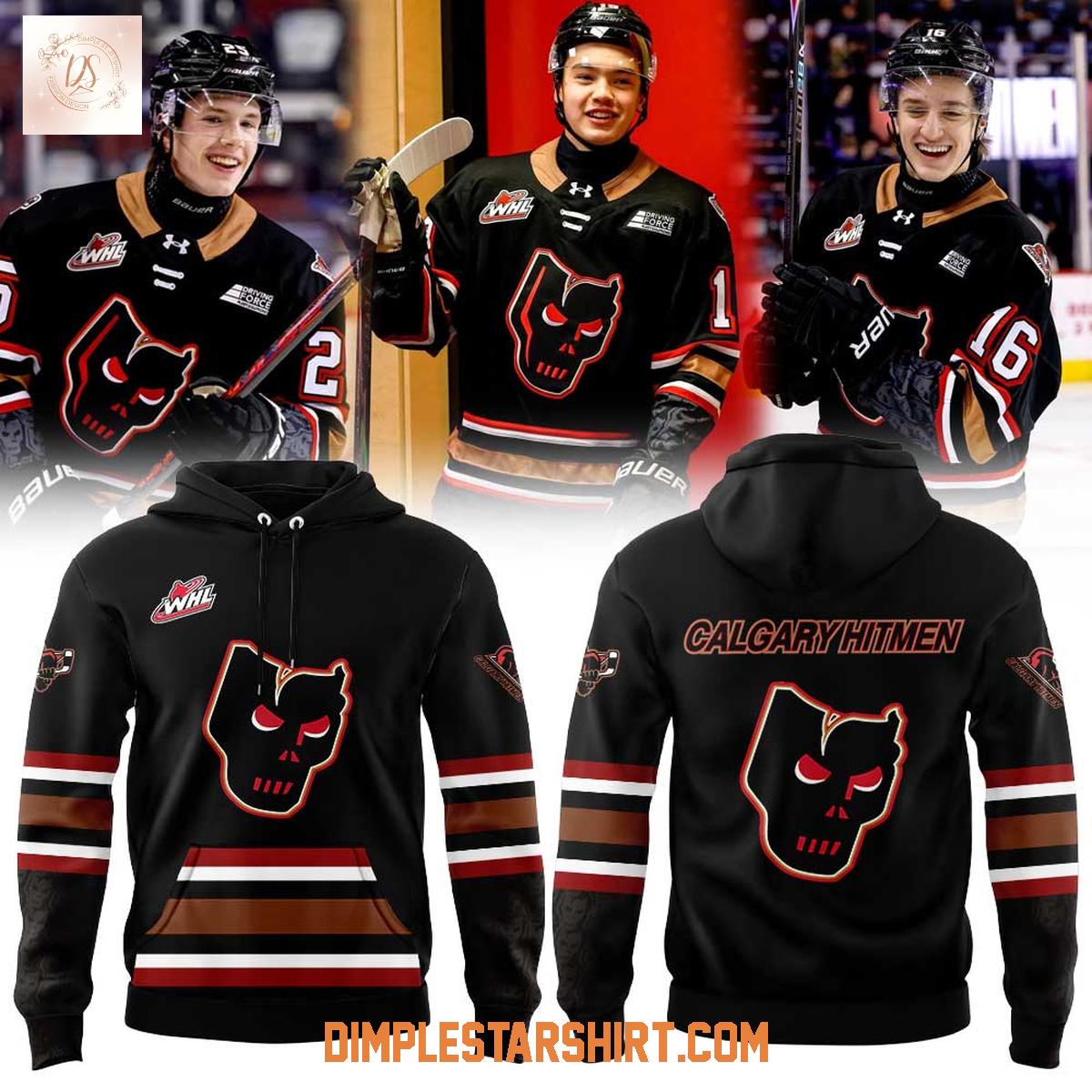 Calgary Hitmen Power Play Black Hoodie T-Shirt Calgary Hitmen Power Play Black Hoodie T-Shirt