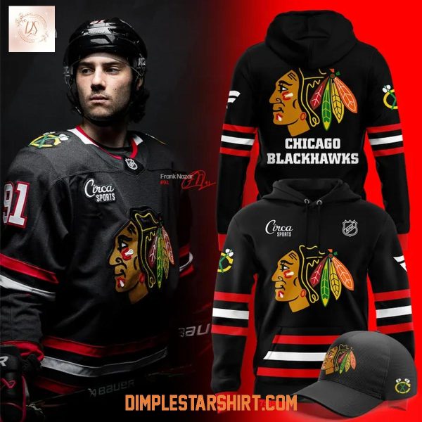 Chicago Blackhawks Back In Black Alternate 2025 Hoodie Shirt