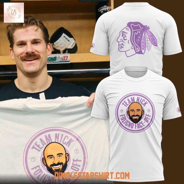 Chicago Blackhawks x Team Nick Foligno Face Off Fight Cancer Hoodie Shirt