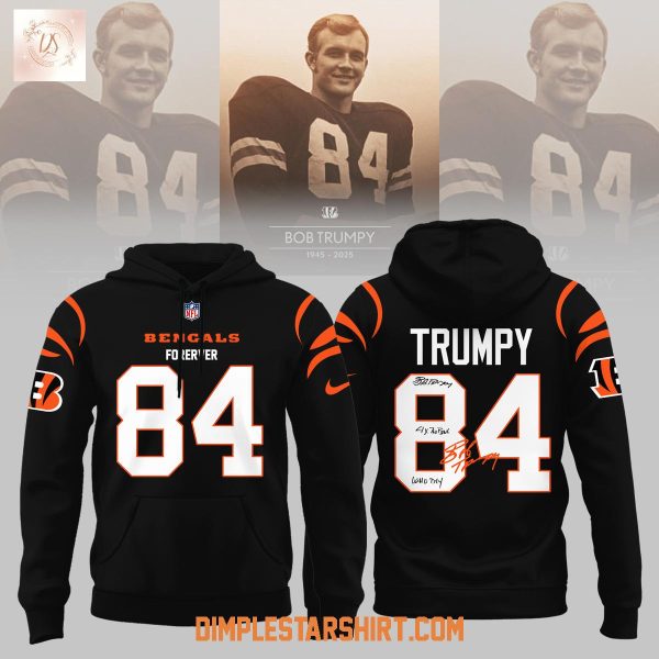Cincinnati Bengals RIP Bob Trumpy Forever 80 Black Hoodie Shirt