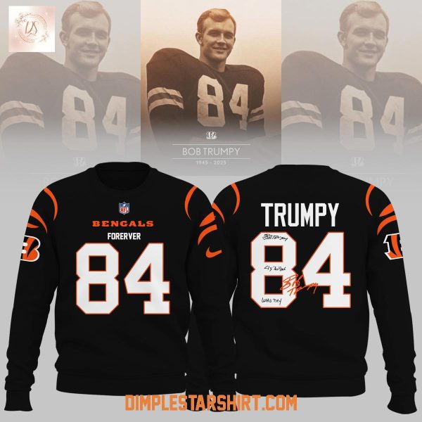 Cincinnati Bengals RIP Bob Trumpy Forever 80 Black Hoodie Shirt