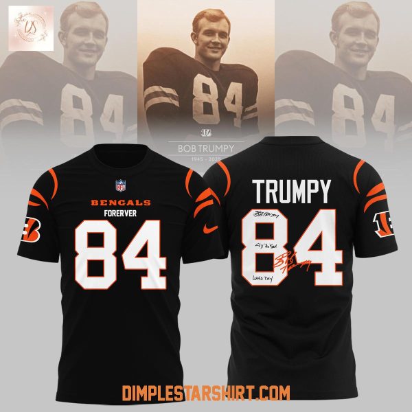 Cincinnati Bengals RIP Bob Trumpy Forever 80 Black Hoodie Shirt