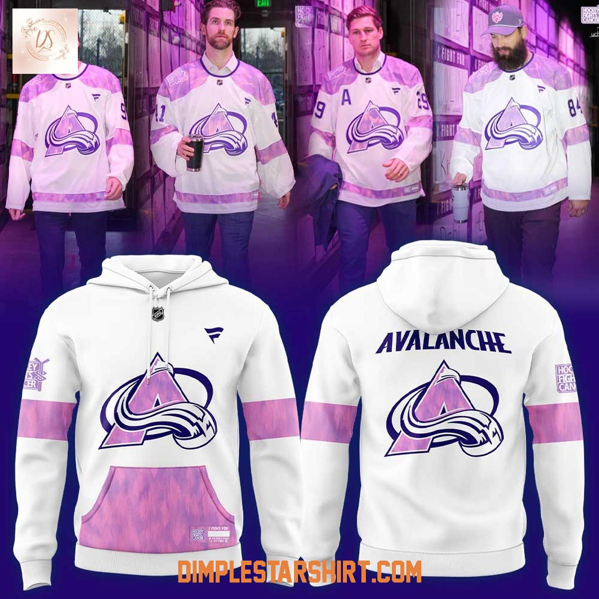 Colorado Avalanche 2025 Hockey Fights Cancer Hoodie T-Shirt Colorado Avalanche 2025 Hockey Fights Cancer Hoodie T-Shirt