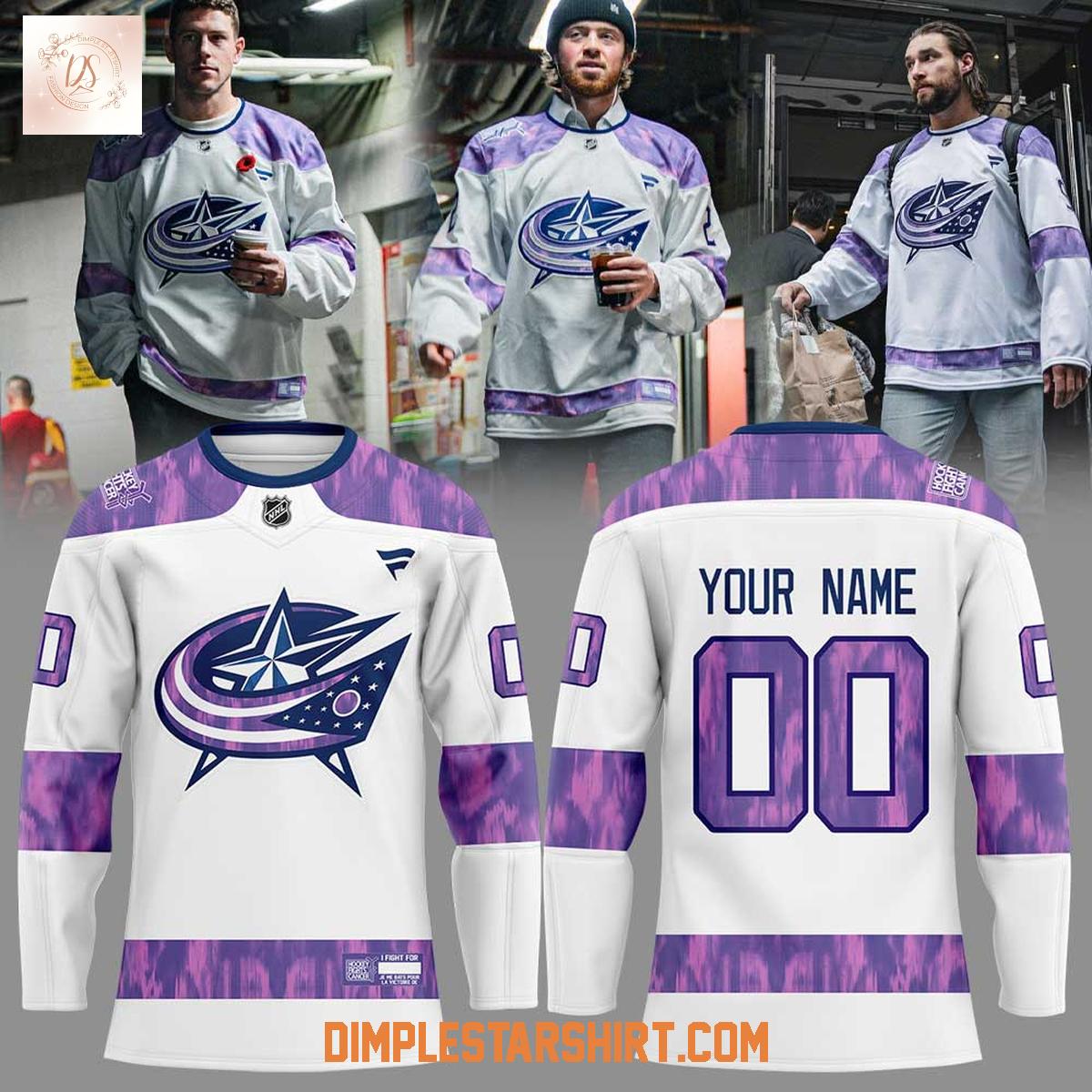 Columbus Blue Jackets Hockey Fights Cancer Hockey Jersey Columbus Blue Jackets Hockey Fights Cancer Hockey Jersey