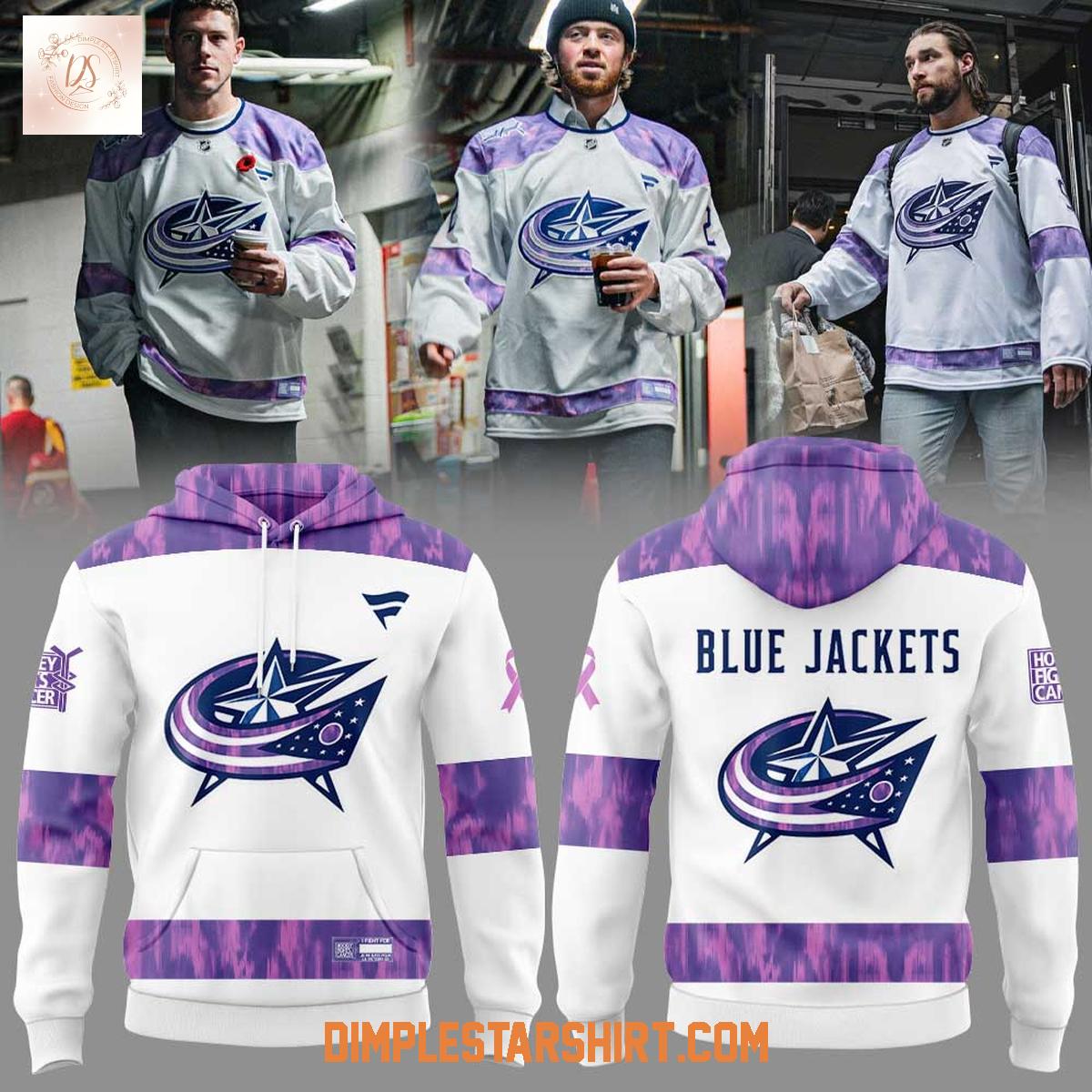 Columbus Blue Jackets Hockey Fights Cancer Hoodie Shirt Columbus Blue Jackets Hockey Fights Cancer Hoodie Shirt