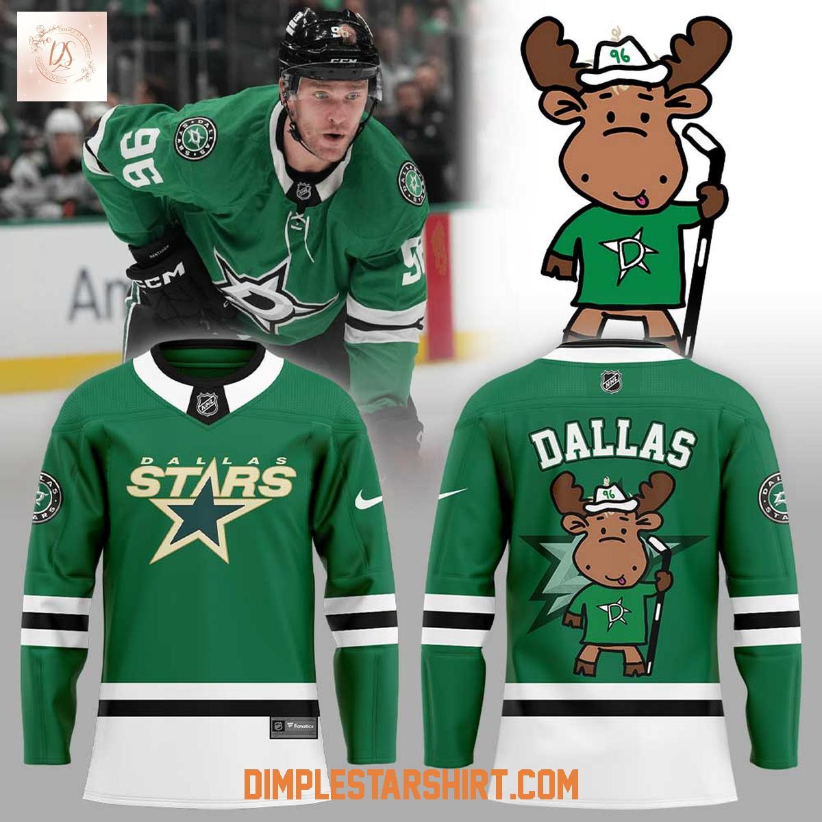 Dallas Stars Kelly Green Doodle Moose Uniform 2025 Hockey Jersey Dallas Stars Kelly Green Doodle Moose Uniform 2025 Hockey Jersey