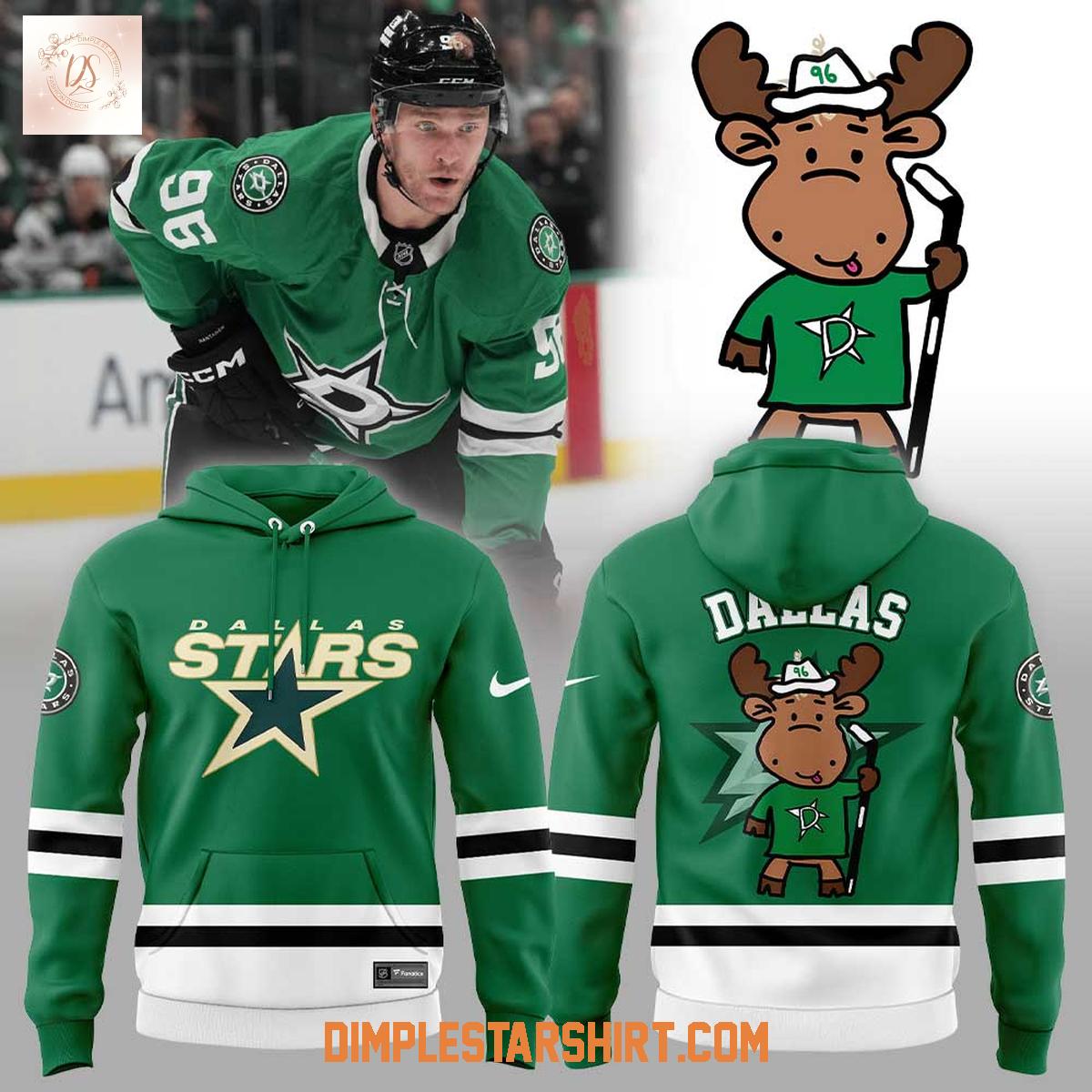 Dallas Stars Kelly Green Doodle Moose Uniform 2025 Hoodie Shirt Dallas Stars Kelly Green Doodle Moose Uniform 2025 Hoodie Shirt
