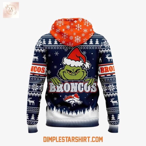 Denver Broncos x Christmas Grinch Hoodie Shirt