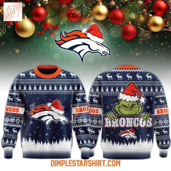 Denver Broncos x Christmas Grinch Hoodie Shirt