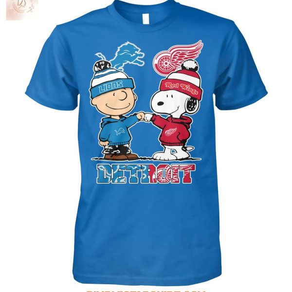 Detroit Lions And Red Wings x Snoopy Christmas T Shirt