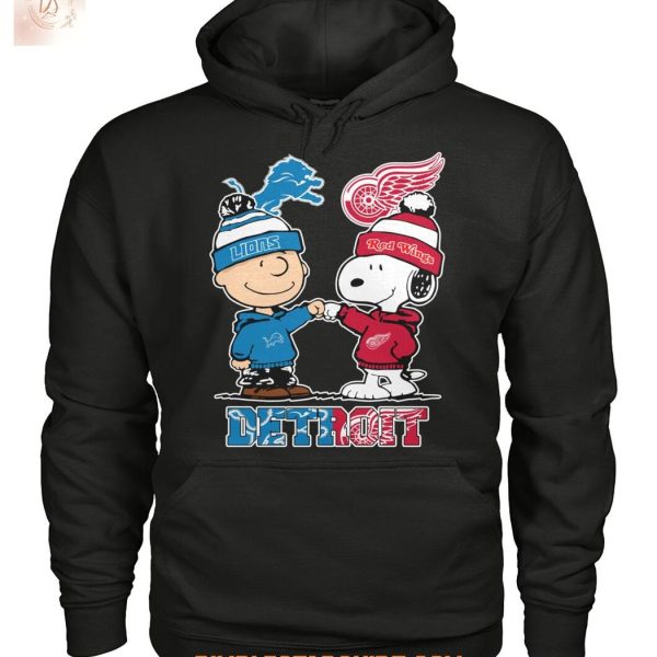 Detroit Lions And Red Wings x Snoopy Christmas T Shirt