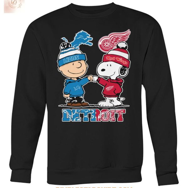 Detroit Lions And Red Wings x Snoopy Christmas T Shirt