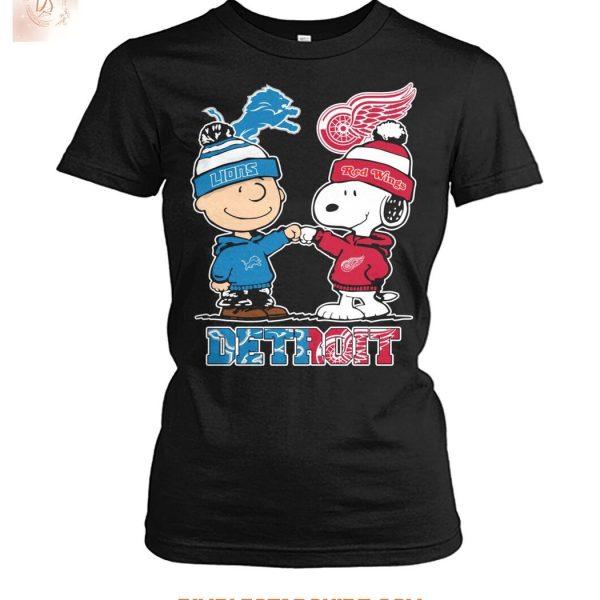 Detroit Lions And Red Wings x Snoopy Christmas T Shirt