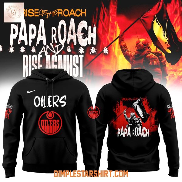 Edmonton Oilers x Papa Roach Rise Of The Roach Tour 2025 Hoodie Shirt