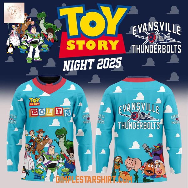 Evansville Thunderbolts 30th Anniversary Toy Story Night 2025 Jersey