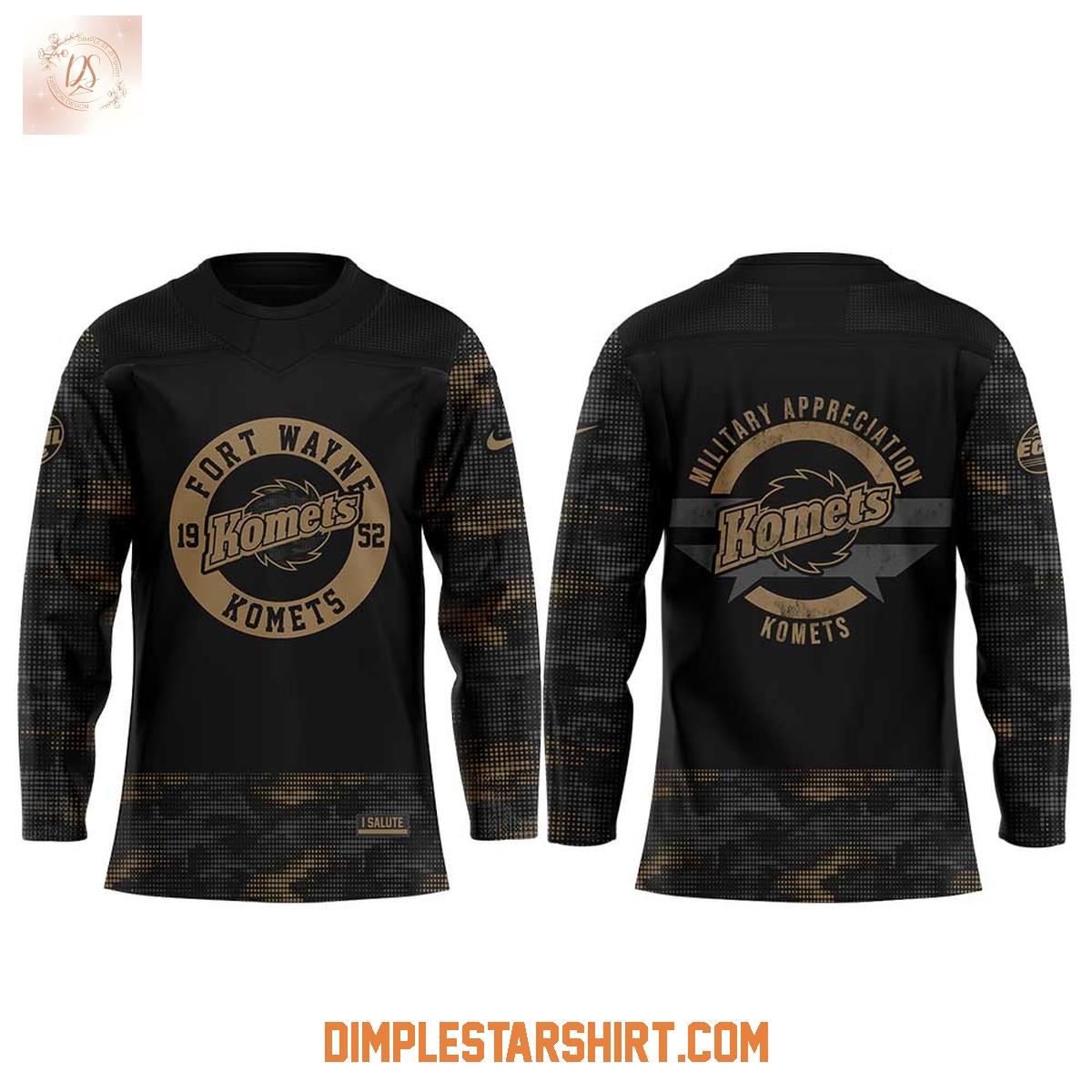 Fort Wayne Komets Military Appreciation 2025 Hockey Jersey Fort Wayne Komets Military Appreciation 2025 Hockey Jersey