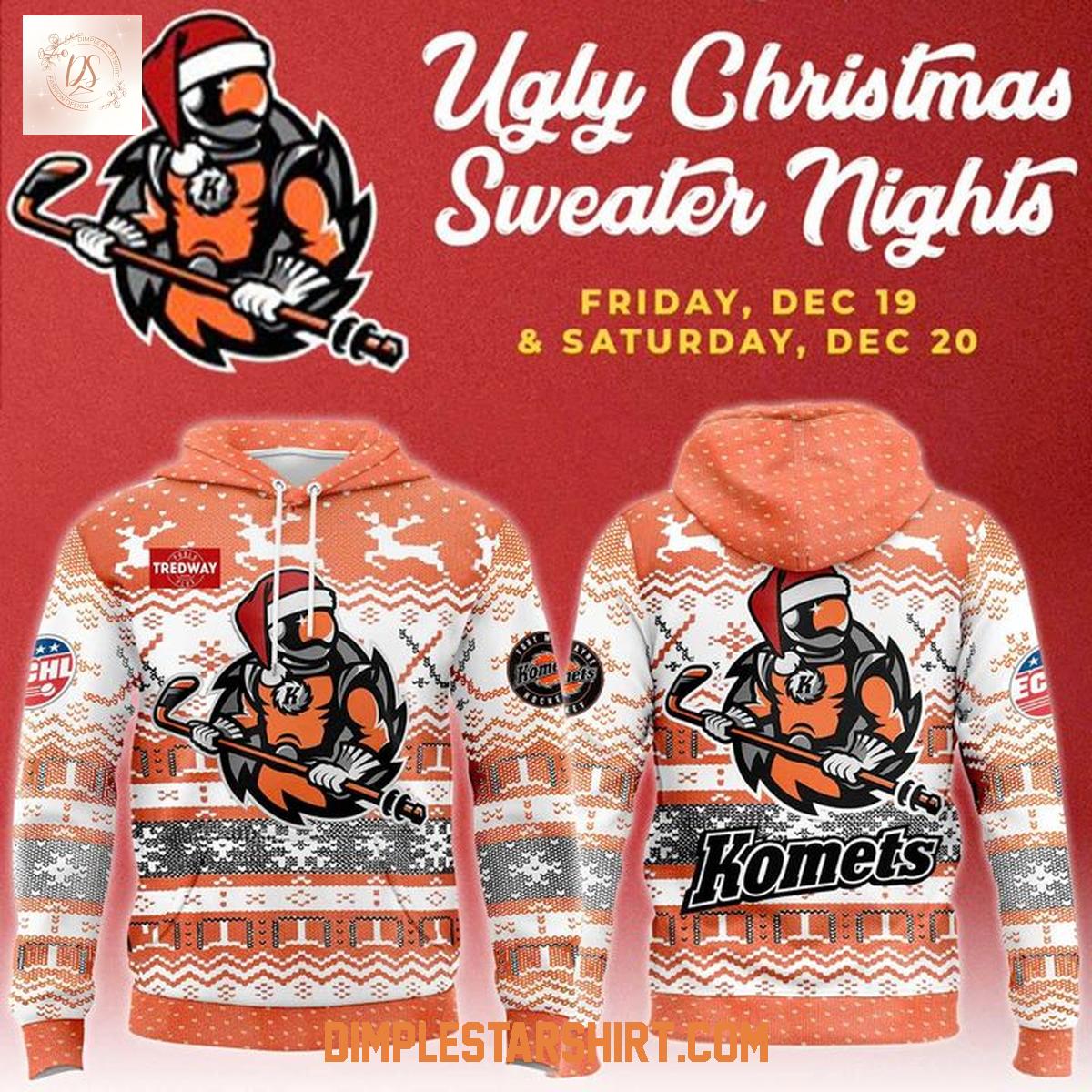 Fort Wayne Komets Ugly Christmas Sweater Night 2025 Hoodie Shirt Fort Wayne Komets Ugly Christmas Sweater Night 2025 Hoodie Shirt