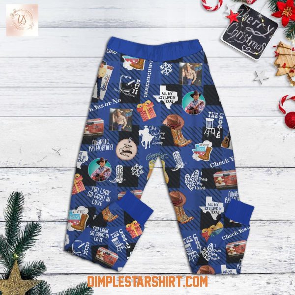 George Strait Deck the Hall With Country Calls Pajamas Set