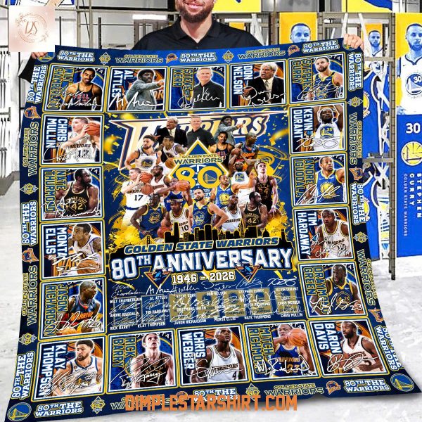 Golden State Warriors 80th Anniversary 1946 2026 Blanket Quilt