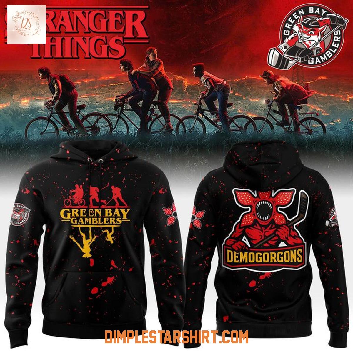 Green Bay Gamblers x Stranger Things Hoodie Sweatshirt Green Bay Gamblers x Stranger Things Hoodie Sweatshirt