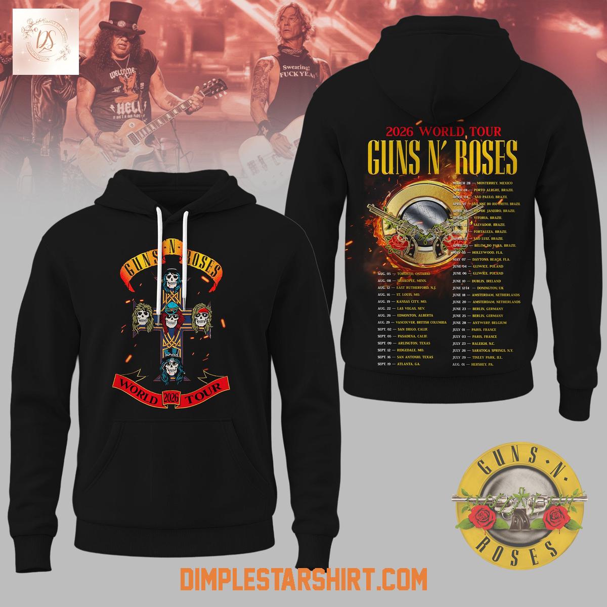 Guns N' Roses 2026 World Tour Hoodie T-Shirt Guns N' Roses 2026 World Tour Hoodie T-Shirt