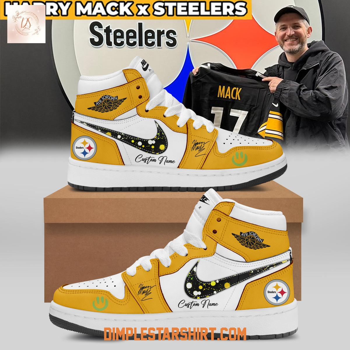 Harry Mack x Pittsburgh Steelers Air Jordan 1 Shoes Harry Mack x Pittsburgh Steelers Air Jordan 1 Shoes