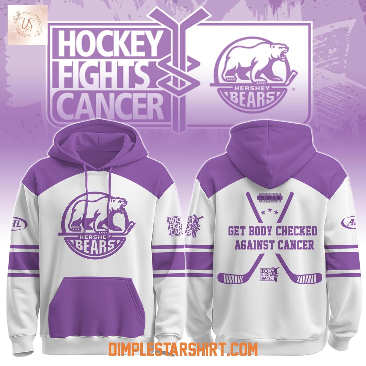 Hershey Bears x Hockey Fights Cancer White Hoodie Hershey Bears x Hockey Fights Cancer White Hoodie