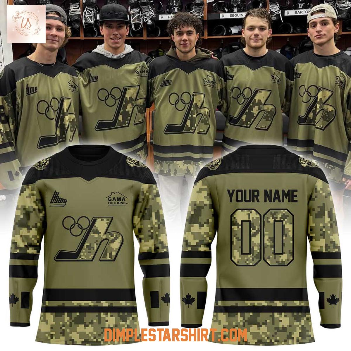 Les Olympiques de Gatineau Memorial Veterans Hockey Jersey Les Olympiques de Gatineau Memorial Veterans Hockey Jersey