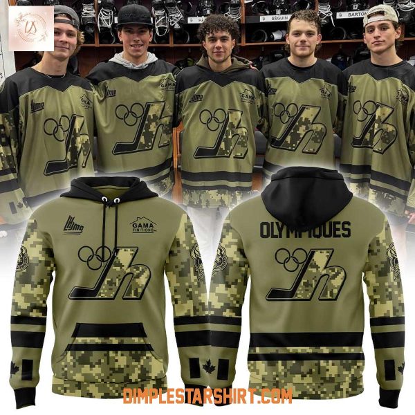 Les Olympiques de Gatineau Memorial Veterans Hoodie T Shirt