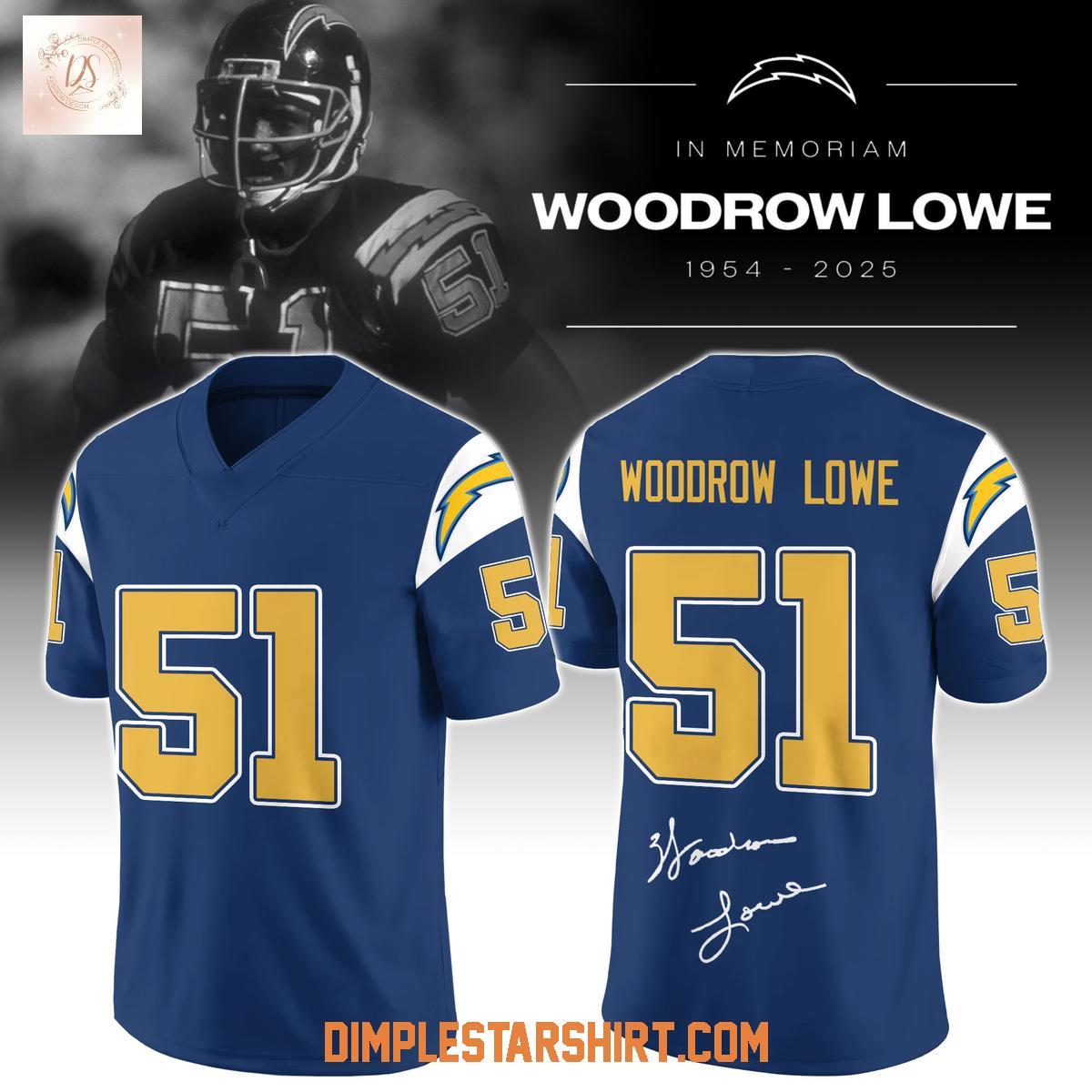 Los Angeles Chargers In Memory Of Woodrow Lowe 2025 Football Jersey Los Angeles Chargers In Memory Of Woodrow Lowe 2025 Football Jersey
