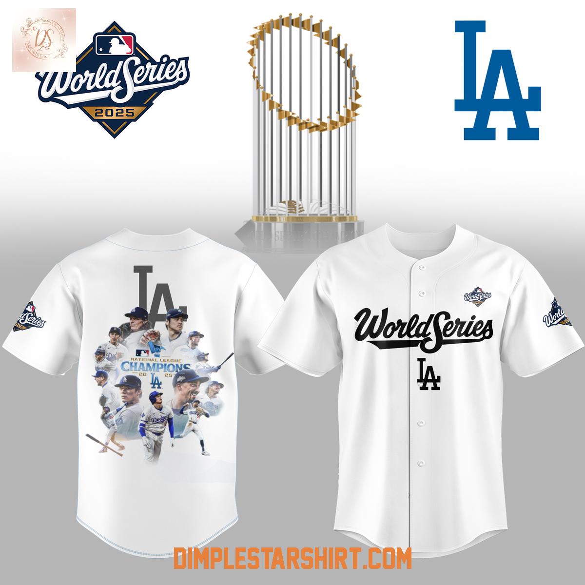 Los Angeles Dodgers 2025 World Series Champions White Jersey Los Angeles Dodgers 2025 World Series Champions White Jersey
