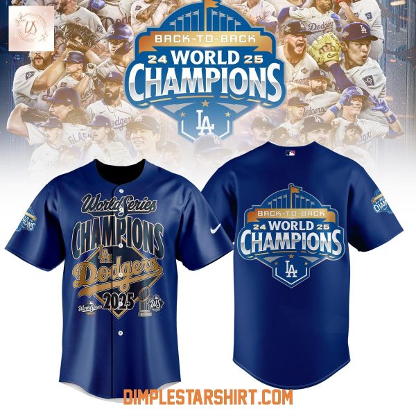 Los Angeles Dodgers Celebration Champions Back To Back Jersey