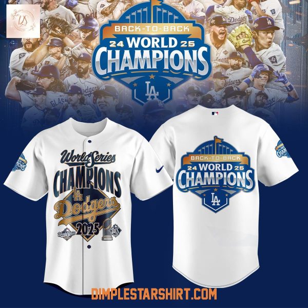 Los Angeles Dodgers Celebration Champions Back To Back Jersey