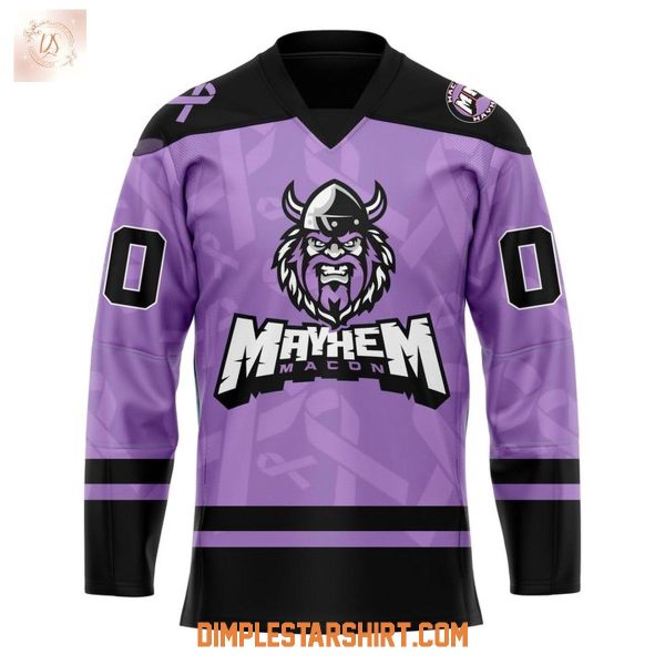 Macon Mayhem Fight Cancer Night 2025 Hockey Jersey