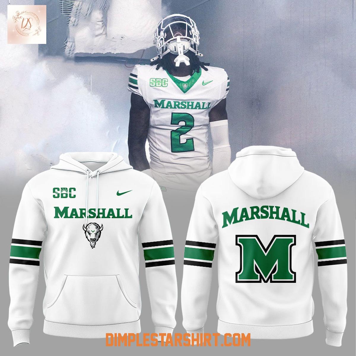 Marshall Football In The Mountains White Uniform Hoodie T-Shirt Marshall Football In The Mountains White Uniform Hoodie T-Shirt