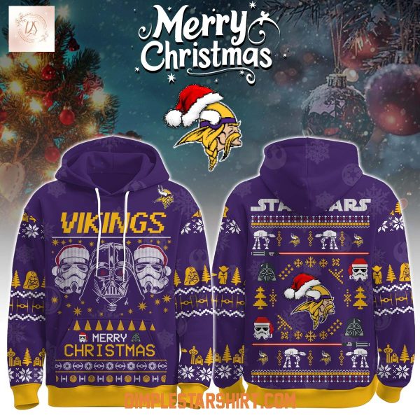 Minnesota Vikings x Star Wars The Force Christmas Hoodie Shirt