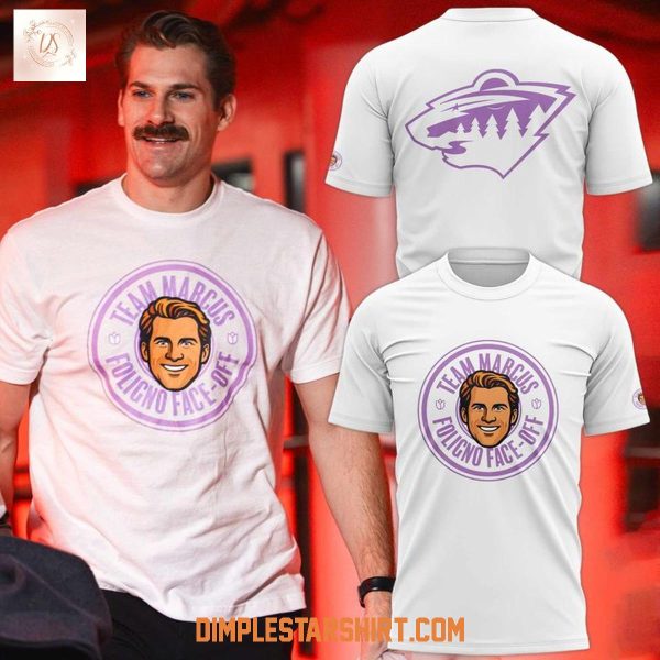 Minnesota Wild x Team Marcus Foligno Face Off Fight Cancer Hoodie Shirt