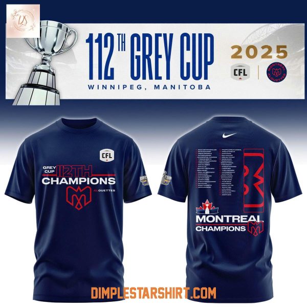 Montreal Alouettes 112th Grey Cup CFL Champions Hoodie Shirt