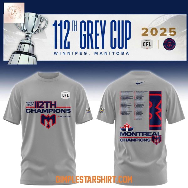 Montreal Alouettes 112th Grey Cup CFL Champions Hoodie Shirt