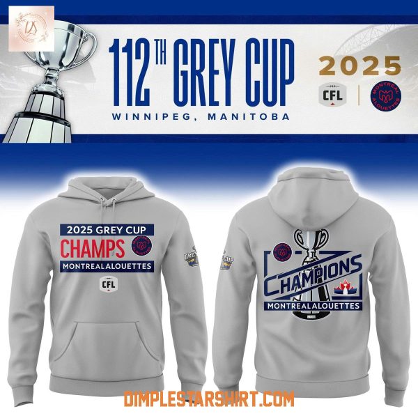 Montreal Alouettes Grey Cup Champions Hoodie Shirt