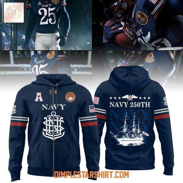Navy Midshipmen 250th Anniversary New Edition Hoodie T-Shirt