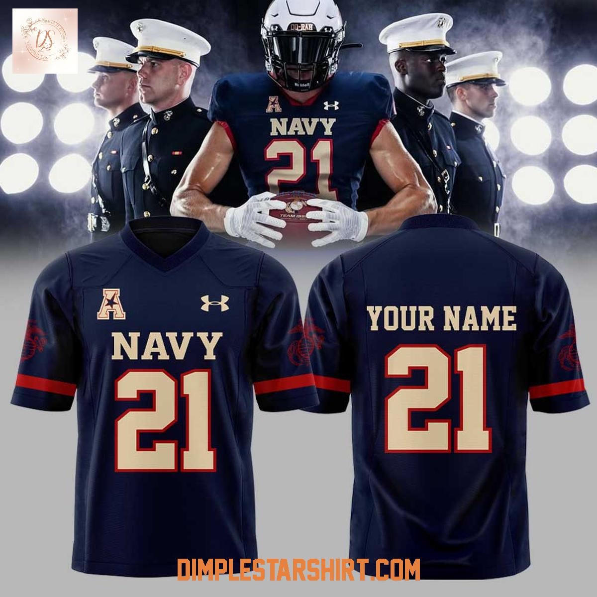 Navy Midshipmen Football Happy 250th Mariners First To Fight Football Jersey Navy Midshipmen Football Happy 250th Mariners First To Fight Football Jersey