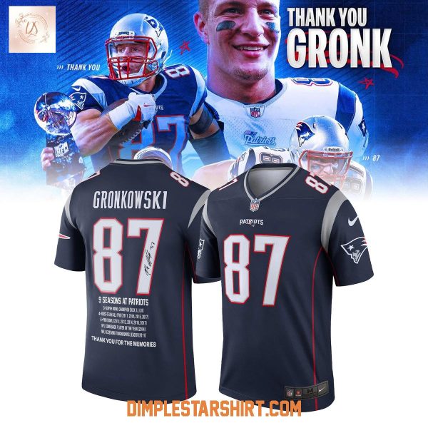 New England Patriots Thank You Rob Gronkowski 2025 Football Jersey